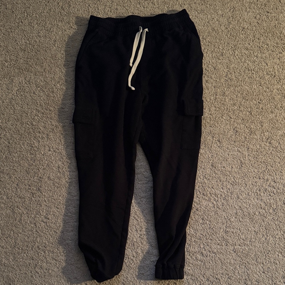 Black cargo sweatpants with Drawstring
